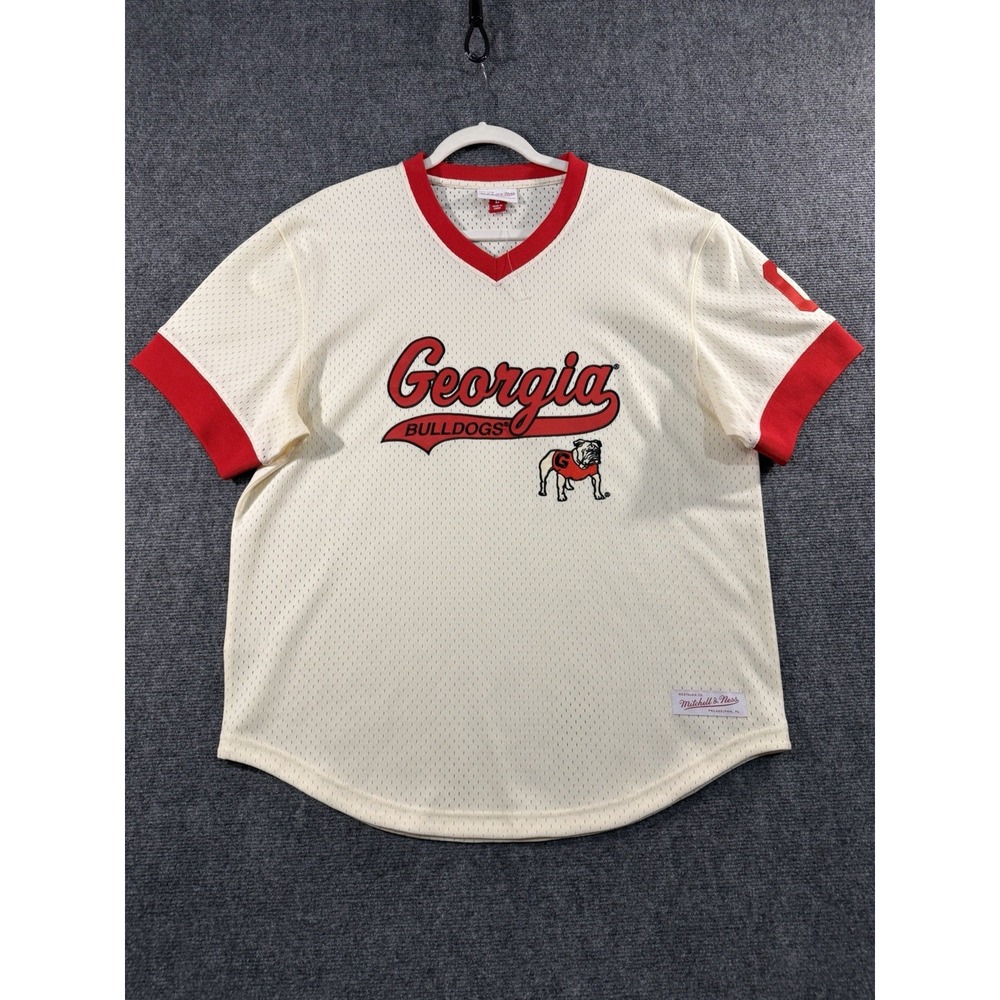 Georgia Bulldogs Mitchell & Ness Mens Jersey Retro Mesh NCAA Football Large NWOT